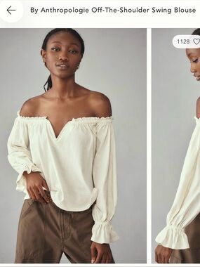 Anthtropologie off shoulder cotton top